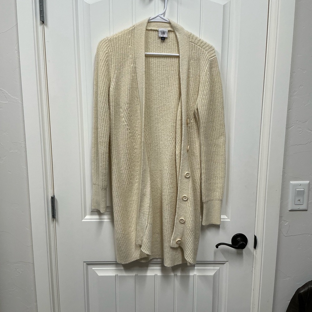 CAbi Cream Long Cardigan EUC